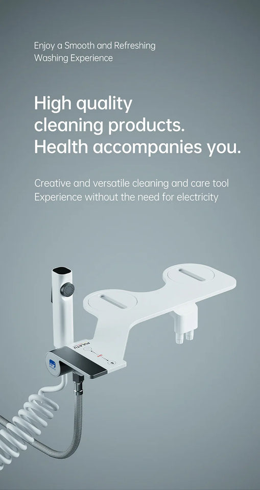 Bidet Attachment Ultra-Slim Toilet Seat Attachment Dual Nozzle Bidet Adjustable Water Pressure Non-Electric Ass Sprayer