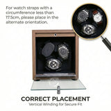 Watch Winder for Automatic Watches Box Storage 3 Slots Mechanical Watch Case Black Walnut Wood Safe Display Box LED Light