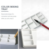 Ceramic Rectangular Paint Pallet White Durable Pigment Tray for Oil Watercolor Painting Artist Supplies Color Mixing Plate