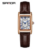 Sanda 1116 New Fashion Elegant Women's Analog Quartz Watch, Rectangle Dial, Water Resistant Business Wristwatch