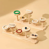 Wooden Ladder Shelf Multi Round Display Stand Storage Rack Solid Versatile Wood Jewelry Display Stand Cosmetics Doll Storage Rac