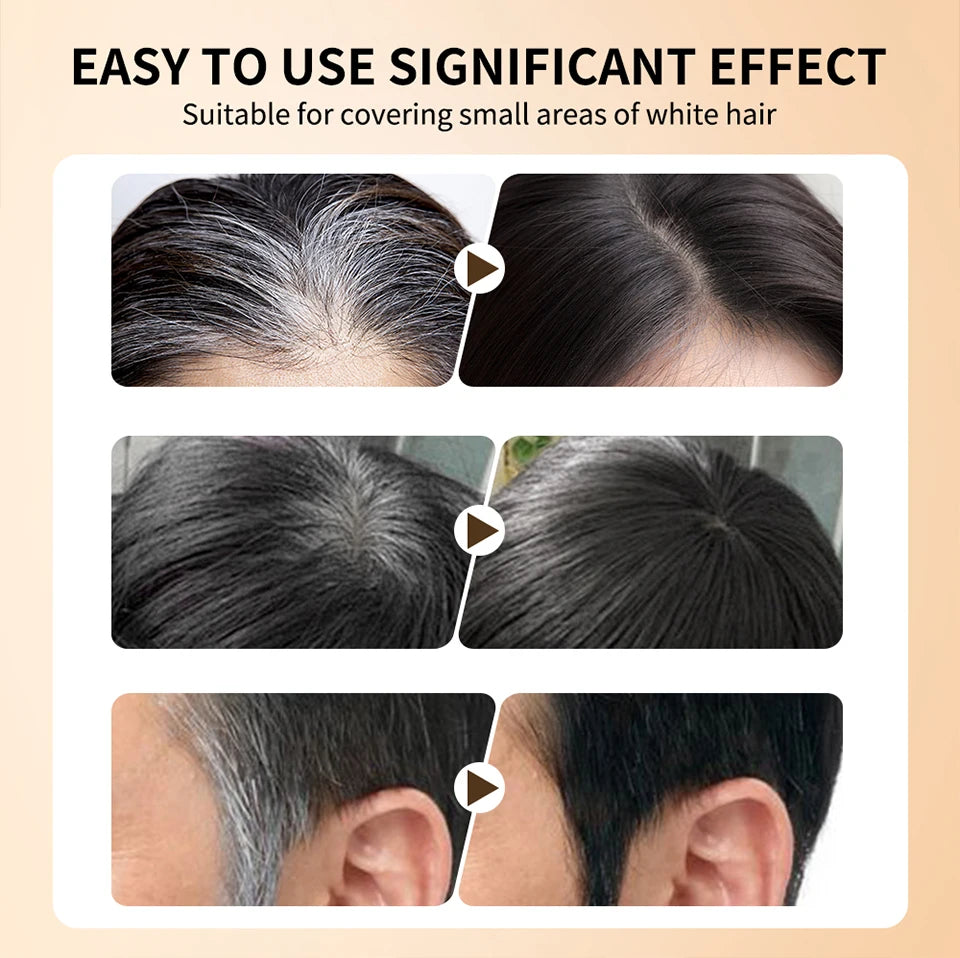 2in1 Hair Dye Stick with Comb Black Brown Coffee Long Lasting Temporary Hair Coloring Covered White Hairs Hairline Pen Washable