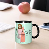 Pink Doctor Nurse Coffee Mugs DIY Customized Enfermera En Apuros Ceramic Milk Tea Mug Cup