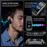 LIGE Smart Watch 2 In 1 TWS Headset 1.57" Men Women GPS Sports Fitness ECG Heart Rate Watches Bluetooth Call Music Smartwatch