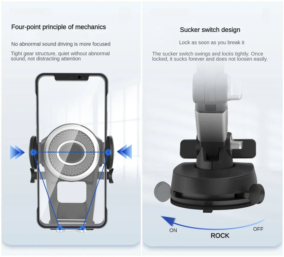 Heavy Duty Phone Mount for Car Windshield Dashboard Long Arm Suction Cup Phone Stand Holder 4.7-6.8inch Smartphone GPS Mount