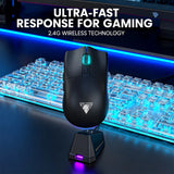 2026 NEW Gaming Mouse 3-Speed DPI Esports Wireless Ergonomic Design Gaming 2-mode Connection Magnetic Charging Dock RGB Lighting