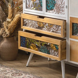 American Hand-painted Living Room Cabinets Sideboards Foyer Side Cabinet Light Luxury Wine Cabinet Drawer Living Room Furniture