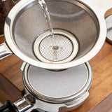 Coffee Filter Holder Stainless Steel Reusable Dripper Fine Mesh Cone Coffee Strainer Espresso Coffee Puck Screen Barista Tool