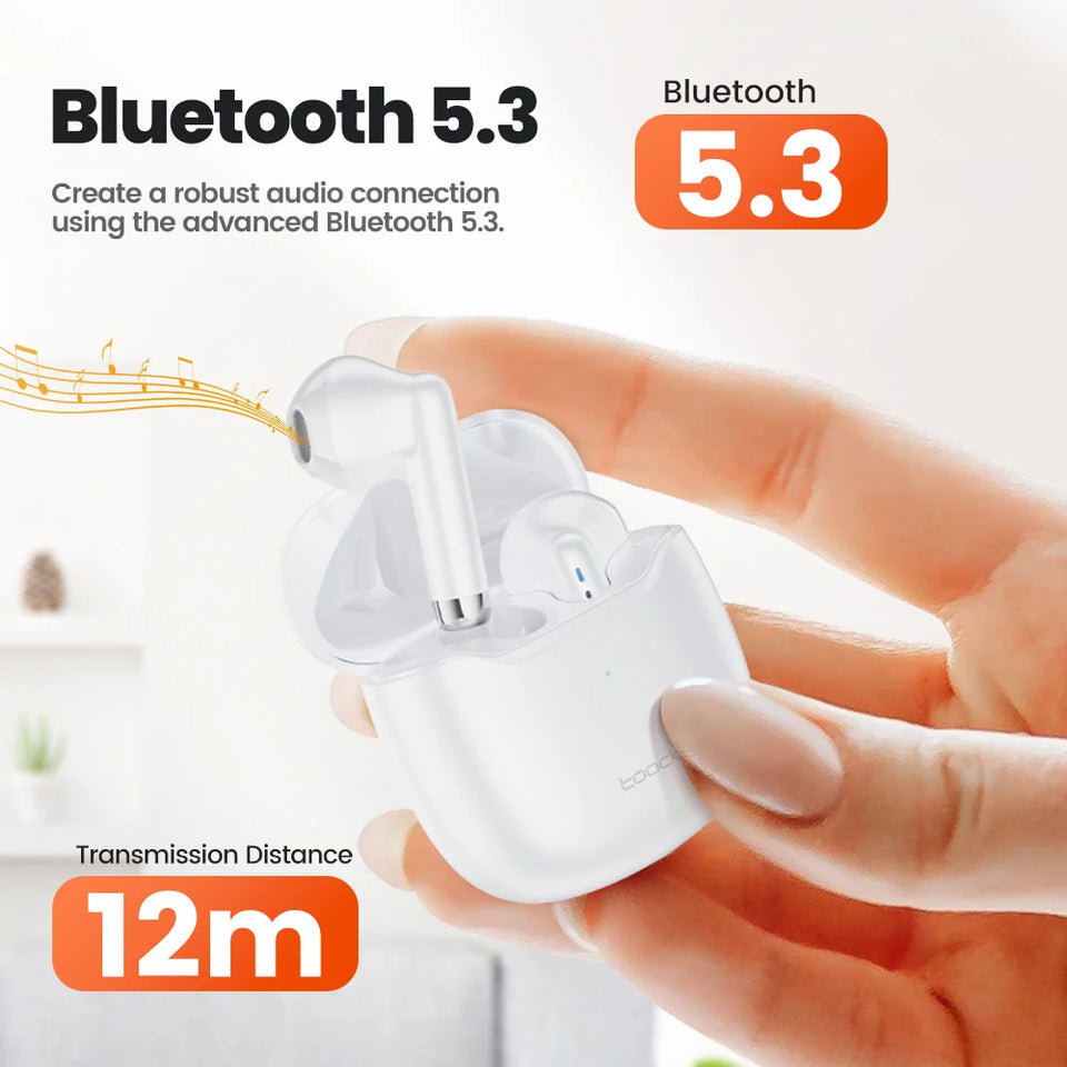 Toocki TWS Wireless Bluetooth Earphones 5.3 IPX4 Waterproof Headset 12M Transmission Distance Long Standby Earbuds Headphones