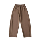 Street Sle High Waist Wide Leg Sport Pants Women's Casual Loose Straight Leg Trousers Coffee Color Trendy Spring Autumn