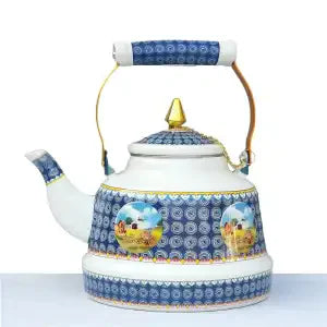 1.7L Tibetan Style Porcelain Enameled Teapot Chinese Ethnic Characteristic Milk Tea Infuser Enamel Boiling Water Kettle