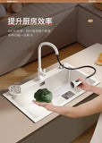 White Kitchen Sink, Stainless Steel Vegetable Sink, Large Sink Under The Table