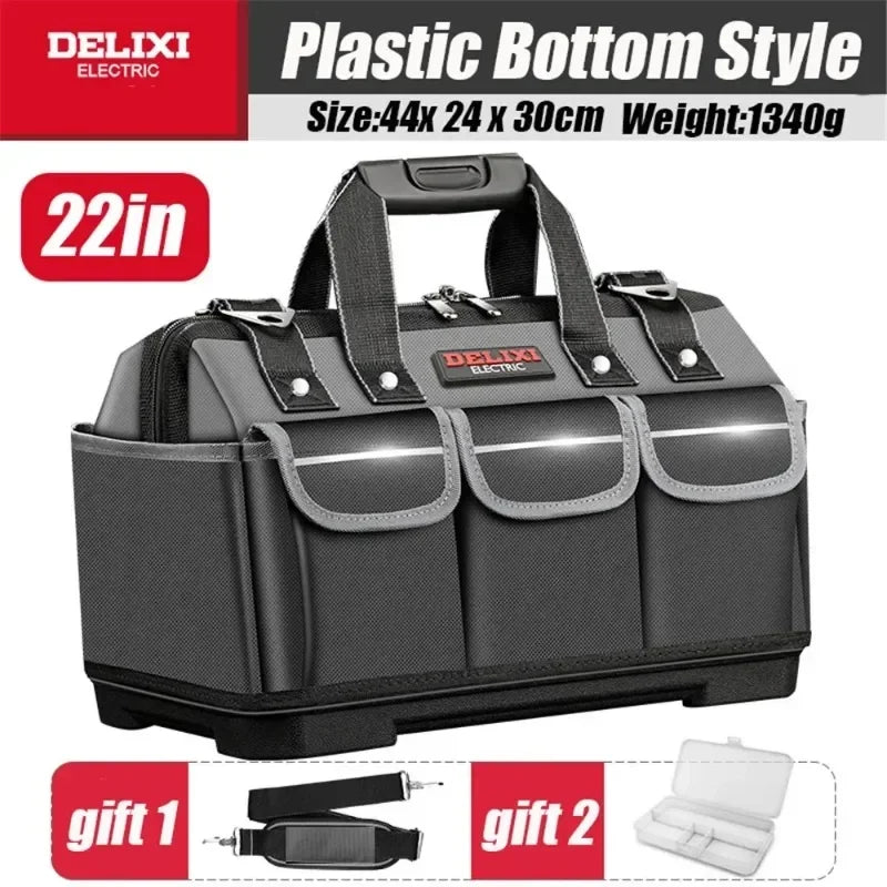 DELIXI Tool Bag Oxford Tools Organizer Professional Waterproof Bag Multifunctional Complete Toolkit Carpenter Tool Accessories