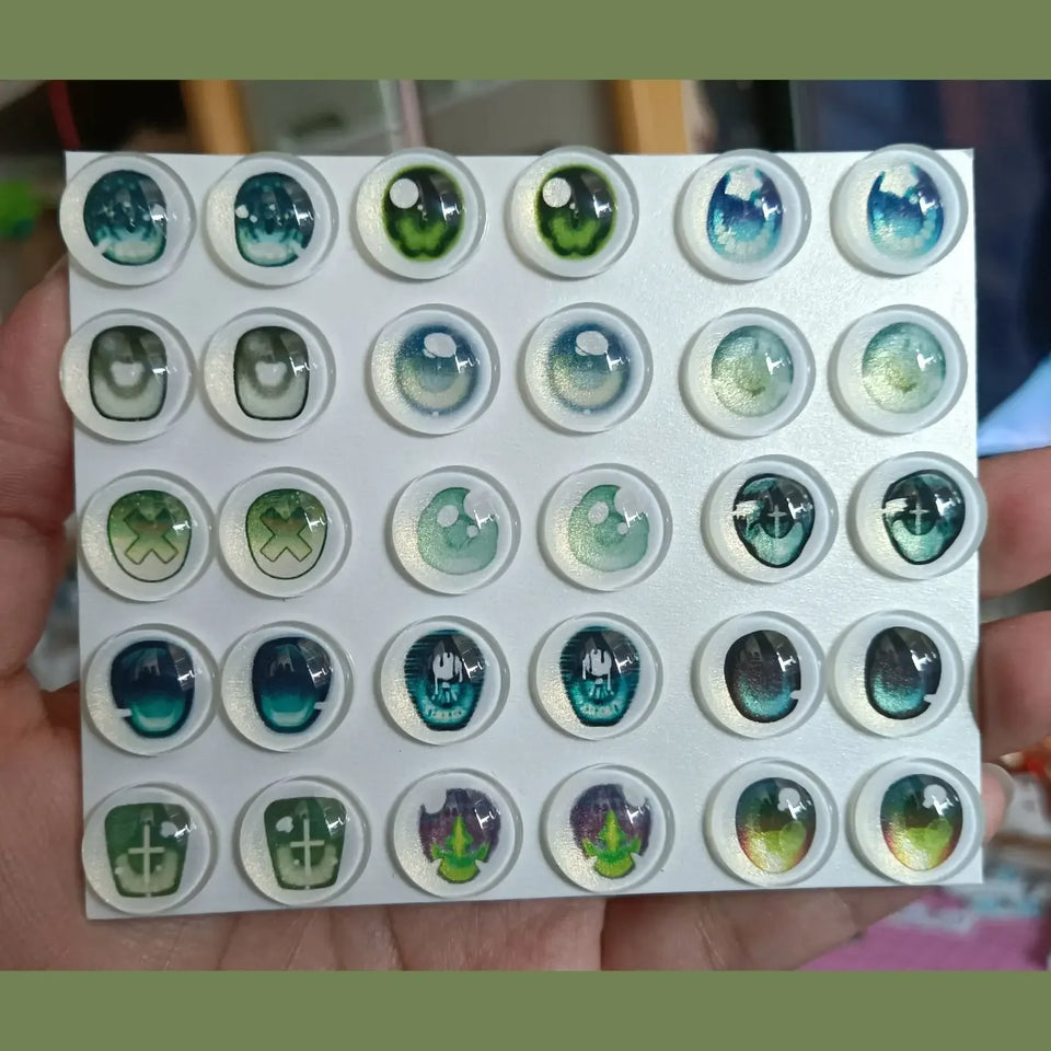 15 Pairs/set Bjd Eye Doll's Eyes 10/12/14/16mm Glass Eyeball Cartoon Type Anime Eye Diy Girl Toys Dress Up Gift Doll Accessories