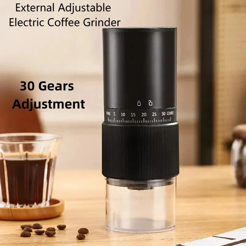 New Portable Electric\Manual Coffee Bean Grinder Household 30 Gears Externally Adjustable Coffee Machine Rechargeable Grinders