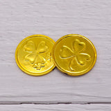 20/50/100pcs Clover Pattern Plastic Coin Fake Treasure Gift Simulation Coin Festival Decor Birthday Toys Kids Party Supplies