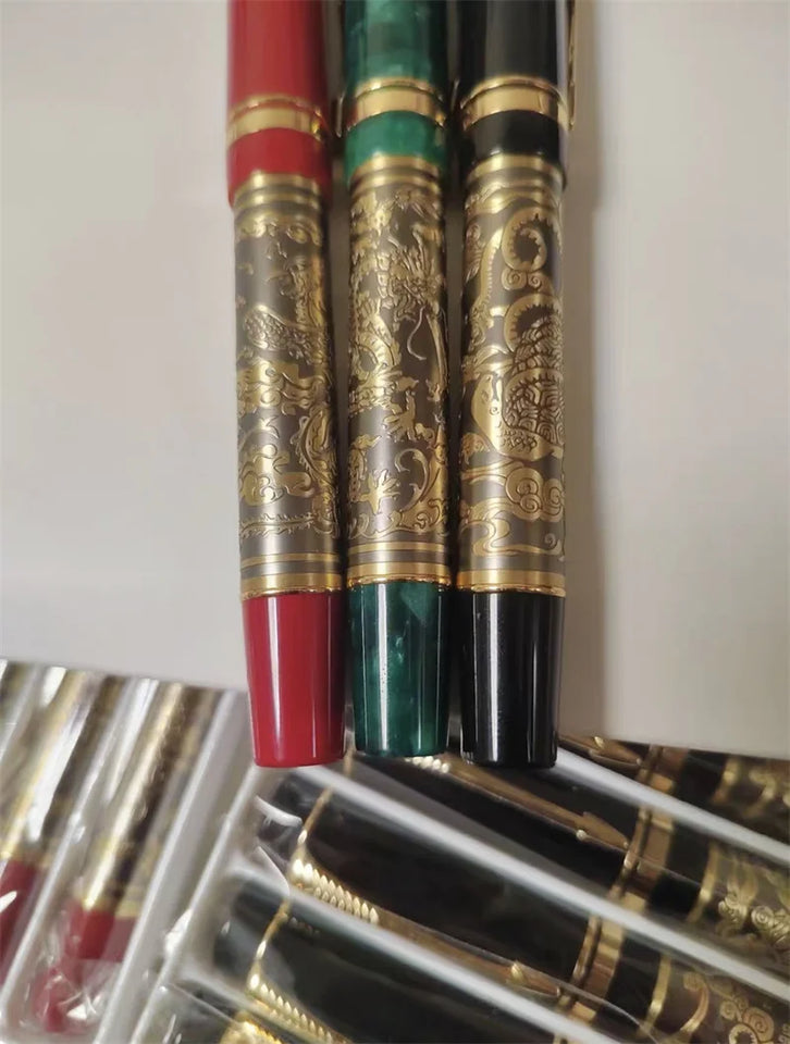 Lemon M2S China Four Great Beasts Acrylic Piston Fountain Pen Blade Long Knife Nib Hand-Polished Writing Luxury Stationery Gift