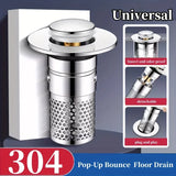 Press-Type Sink Drain Plug - Leakproof Stainless Steel | Fits Kitchen & Bathroom Sinks | Easy Install Anti-Clog Drain