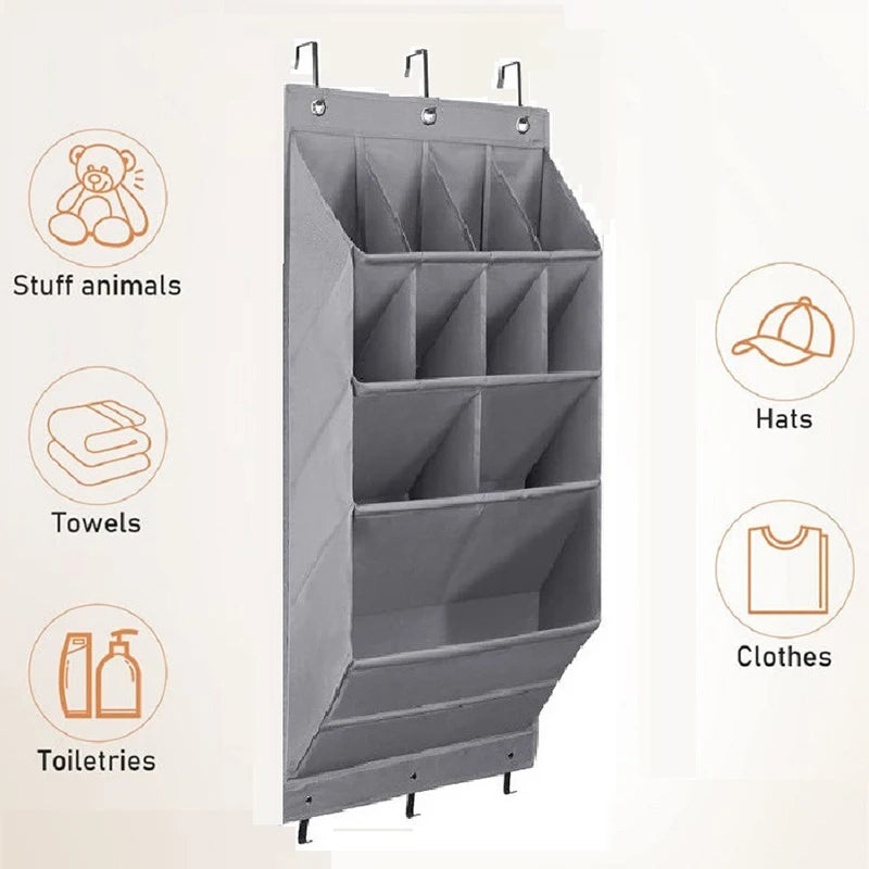Multi-pockets Wall Storage Bag Large Over Door Hanging Shoe Organiser Behind Doors with 4 Metal Hooks Shoes Rack Storage Bags