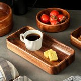 Japanese-Style Creative Wooden Fruit Tray Afternoon Tea Snack Plate Home Wooden Bowl Premium Snack & Nut Tray Wooden Tableware