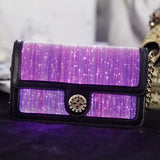 Colorful Luminous Square Bags For Woman LED Light Intelligent Touch Shoulder Bag Optical Fiber Fabric Crossbody Bag сумка