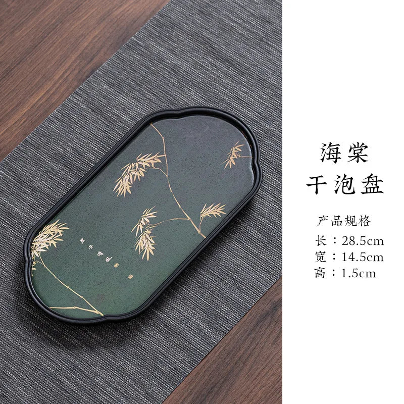 Tea Tray Dry Small Absorbent Tea Table Household 2024 New Pot Bearing Guochao Tea Ceremony Serving Tray