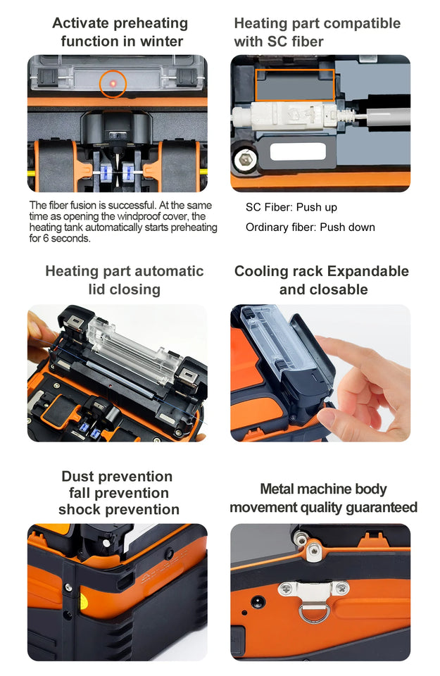 Signalfire AI-9 AI-5 Pro AI-6C+ AI-6A+ AI-20 AI-30 Multi-language Fiber Optic Splicing Machine Optical Fiber Fusion Splicer
