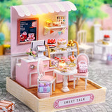 Coffee Shop Wooden Mini Doll House DIY Small House Kit Making And Assembling Room Models Toys For Kid Birthday Gifts Dollhouse