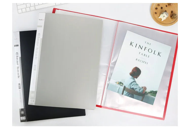 B4 Plastic Budget Binder File Folders Documents Booklet Leaflet 40/60 Pages Office Student Supplies Desk Organizer