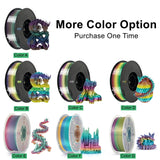 KINGROON Rainbow Silk PLA Filament 1.75mm 1KG Multicolor Gradient 3D Printer Materials Color Change Smooth Silky PLA Plastic New