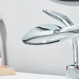 Waterfall Creative Bathroom Basin Faucet Sink Faucet Deck Mounted Hot Cold Water Mixer Crane Brass Body Single Hole Taps Mixers