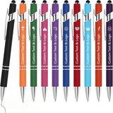 10 pcs Bulk Custom Pens Personalized with Name Engraved Text/Logo Stylus Tip Black Ink Options for Events & Promotions 10/1 pcs