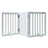 SucceBuy Free Standing Dog Gate Freestanding Pet Gate 3 Panels Foldable Dog Gate for Narrow Passageways Expandable Dog Barrier