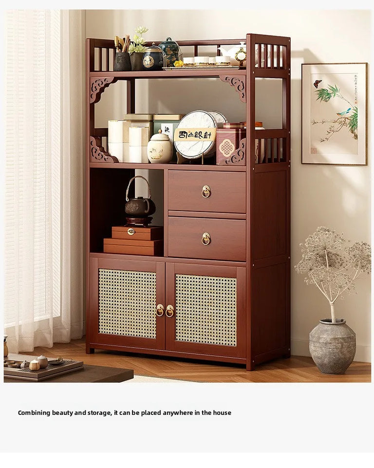 Multifunctional Furniture with Drawers & Shelves, Kitchen Cupboard, Living Room Storage Organizer, Tea Table Cabinet