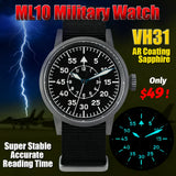 Militado ML10 Quartz Watch VH31 Sweeping Second Movement Sapphire Crystal BGW9 Luminous 10Bar Waterproof 36.9mm Vintage Watches