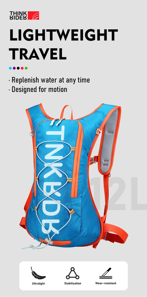 ThinkRider Bicycle Bike Bags Water Bag 12L Portable Waterproof Road Cycling Bag Outdoor Sport Climbing Pouch Hydration Backpack