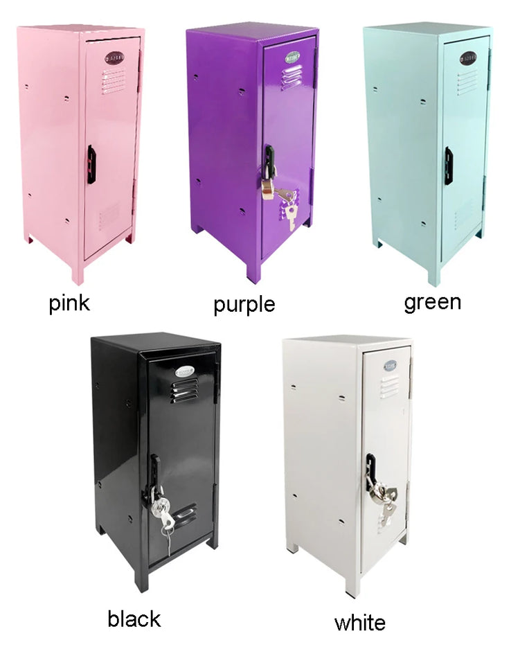 Iron Storage Box Dormitory Storage Cosmetics Paper Money Keys Bank Cards and Other Desktop Small Items Mini Locker Cabinet