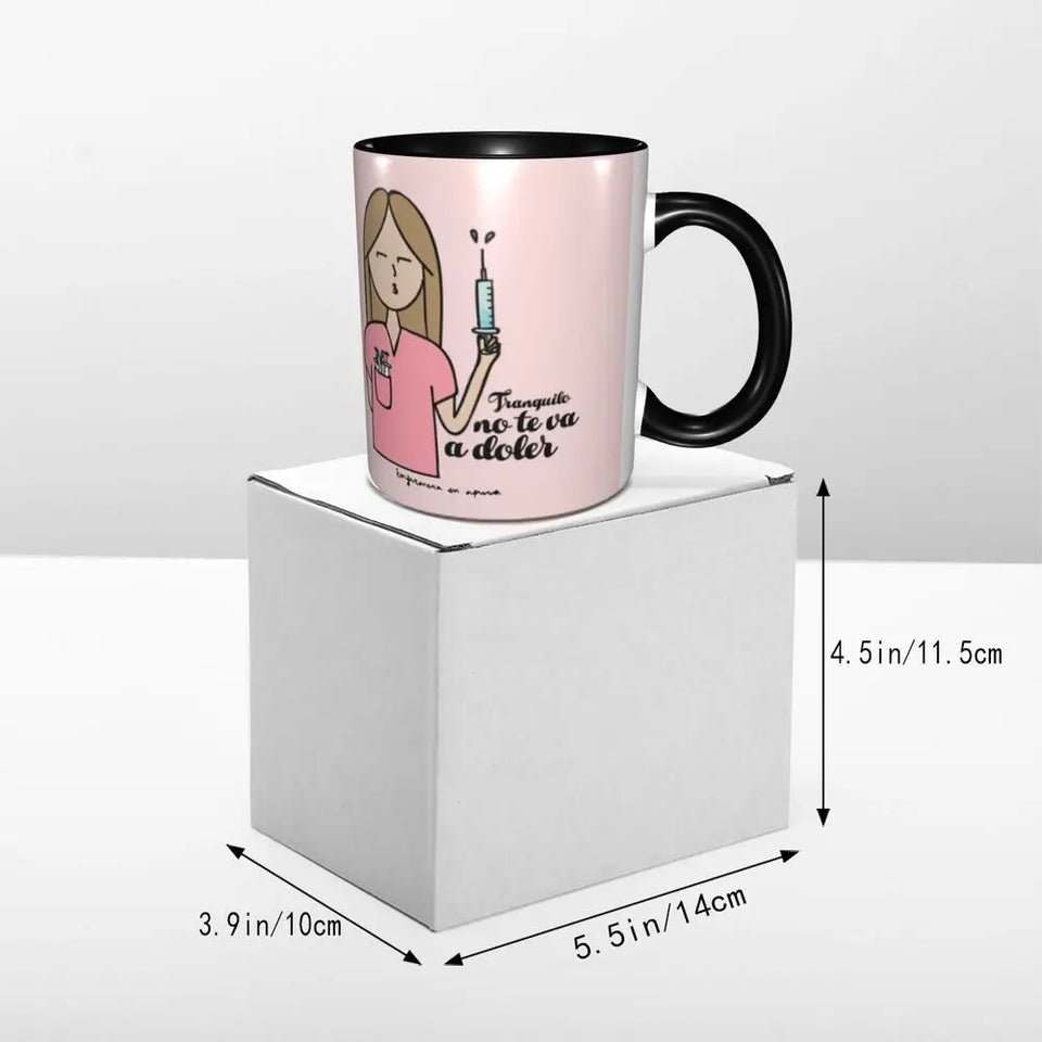 Pink Doctor Nurse Coffee Mugs DIY Customized Enfermera En Apuros Ceramic Milk Tea Mug Cup