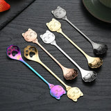 Creative Cat Claw Spoon Ice Cream Cake Dessert Teaspoon Scoops Tableware Kitchen Accessories Stainless Steel Coffee Mixing Spoon