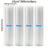 3 rolls of 3m vacuum sealed bag, free of bisphenol A, seven layer co extruded diamond grain food packaging bag
