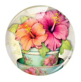 Handmade Teacup Coffee Cup Flower Photo Glass Cabochon Flatback Demo Flat Back Cameo For Diy Jewelry Making Supplies Accessories