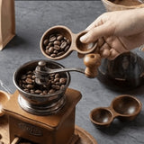 Dual-Headed Wooden Coffee Spoon Short Handle Serving Cutlery Measuring Spoon Wear-resistant Rust-proof Coffee Bean Spoon