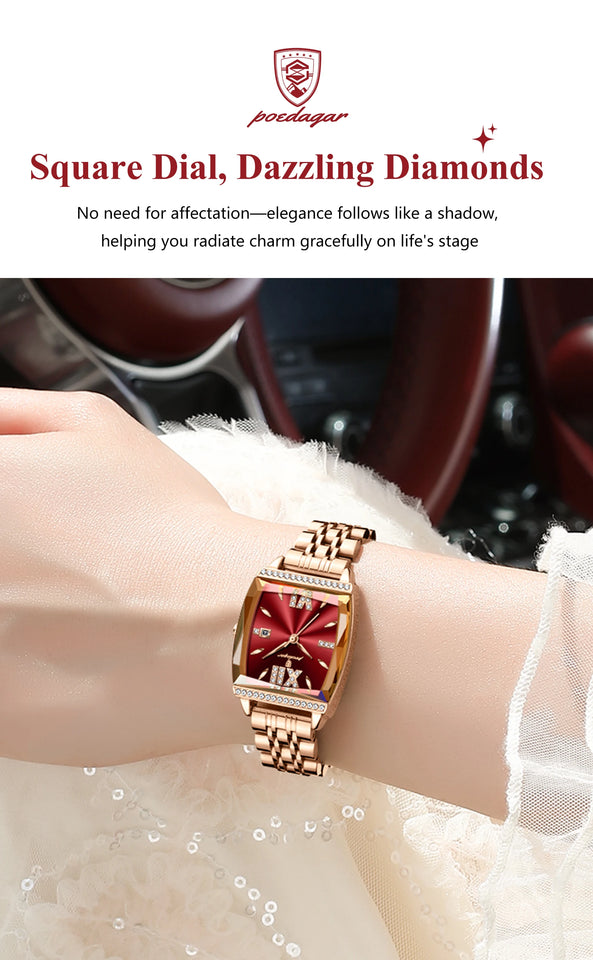 POEDAGAR Fashion Watch For Woman High Quality Waterproof Date Elegant Ladies Watch Stainless Steel Original Women Quartz Watches