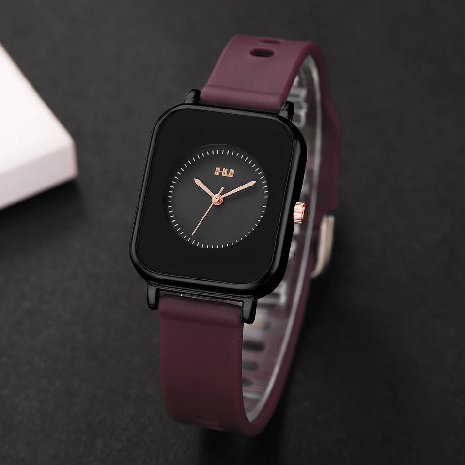 Fashion Rectangle Women Watches Casual Silicone Band Sports Watch Reloj Mujer Girls Clock Gift