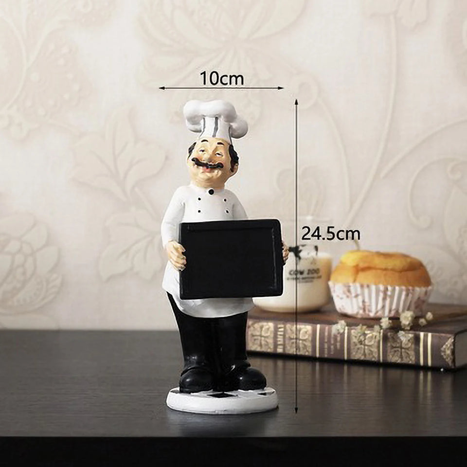 Restaurant Resin Decor - Chef Figurine & Bar Ornaments for Cafe, Commercial Kitchen Decorations Durable Resin Craft