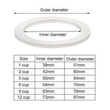 Coffee Rubber Sealing Ring Gasket Washer Gasket Replacenent Cups Rings For Moka Pot Espresso Coffee Makers Kitchen Supplies