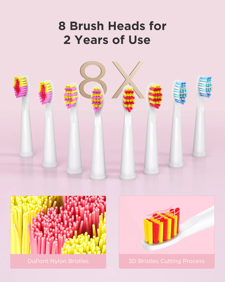 Fairywill FW-507 Sonic Electric Toothbrush 5 Modes USB Charger Tooth Brushes Replacement Timer Sonic Toothbrush 8 Brush Heads