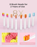 Fairywill FW-507 Sonic Electric Toothbrush 5 Modes USB Charger Tooth Brushes Replacement Timer Sonic Toothbrush 8 Brush Heads