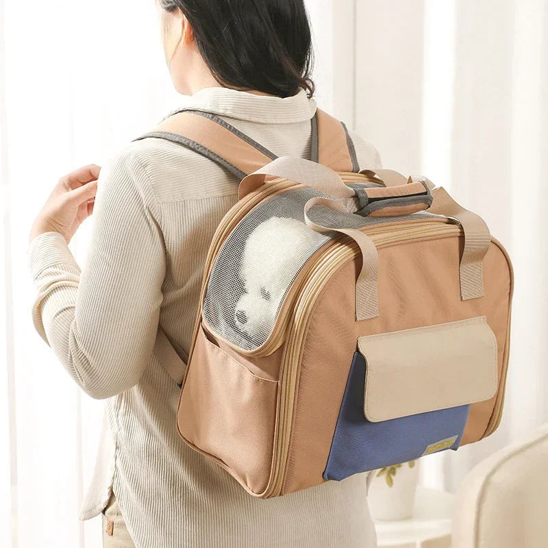 Carrier for Small Dogs Backpack with Handle Multifunctional Breathable Tent Pet Single Bag