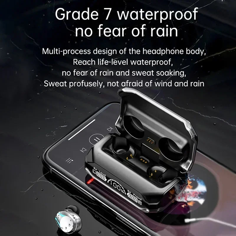 M41 Smart Touch Headset: Wireless Bluetooth Earphones with LED Display & Stereo Sound, Suitable for Smartphones